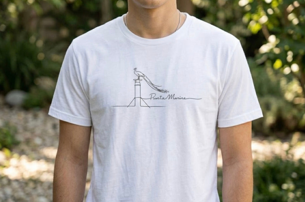 T-shirt Punta Marina Pavone | Maglietta Unisex Bianca