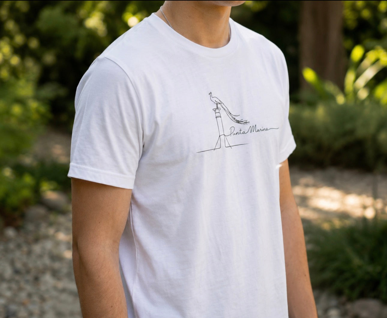 T-shirt Punta Marina Pavone | Maglietta Unisex Bianca