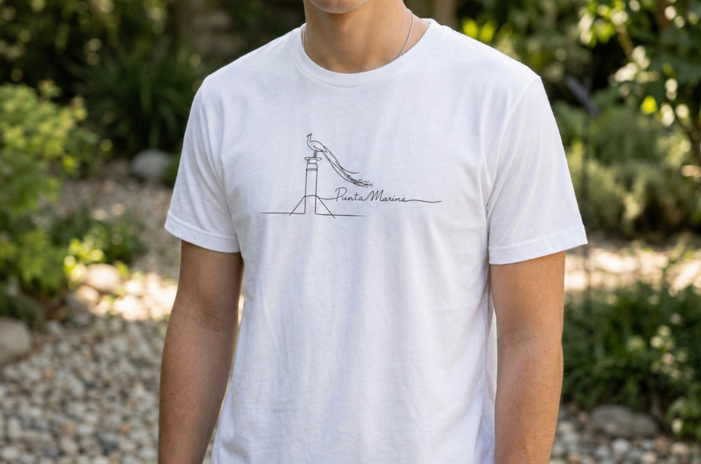 T-shirt Punta Marina Pavone | Maglietta Unisex Bianca